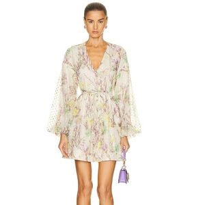 ALEXIS l Behati Floral Mini Dress Feminine Pastel Sheer Party Special Event S